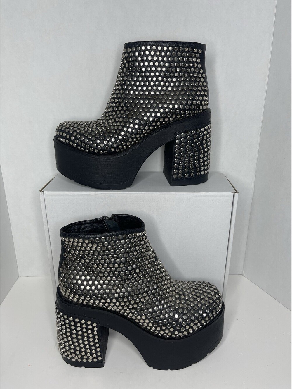 Black Studded “SARKAN” Ankle Boots | Bold | Edgy | Size 38